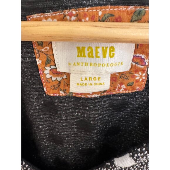 Anthropologie Maeve Black and White Polka Dot Jaquard Tank, Sz Large - Picture 2 of 7